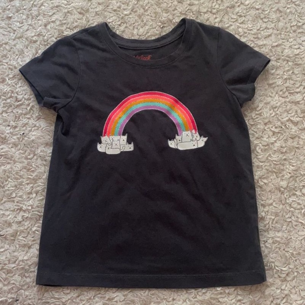 Cat & Jack rainbow kitty tee